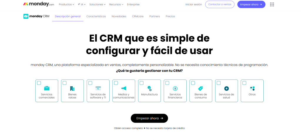 Monday.com CRM EJEMPLO